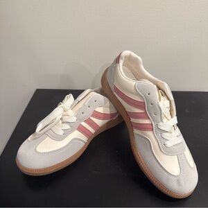 Women's Cream and Pink Sneakers